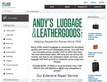 Tablet Screenshot of andysluggage.com